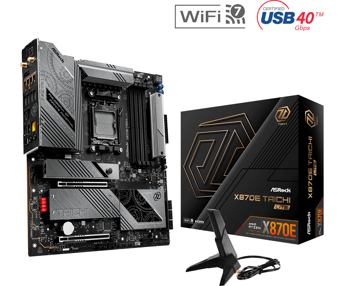 ASRock X870E Taichi Lite AMD AM5 Socket Gaming Motherboard | - Vektra Computers LLC ASRock X870E Taichi Lite AMD AM5 Socket Gaming Motherboard | - Vektra Computers LLC